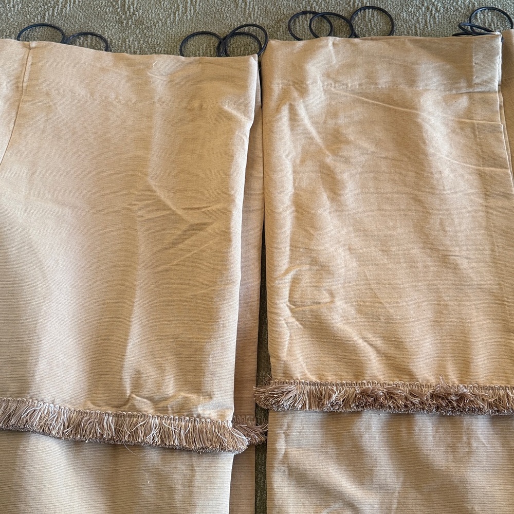 Tan/Gold Drape Panel with Black Rings